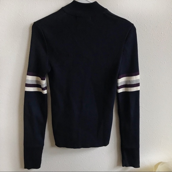 Urban Outfitters Ribbed Navy Quarter Zip Sweater* - Picture 4 of 4